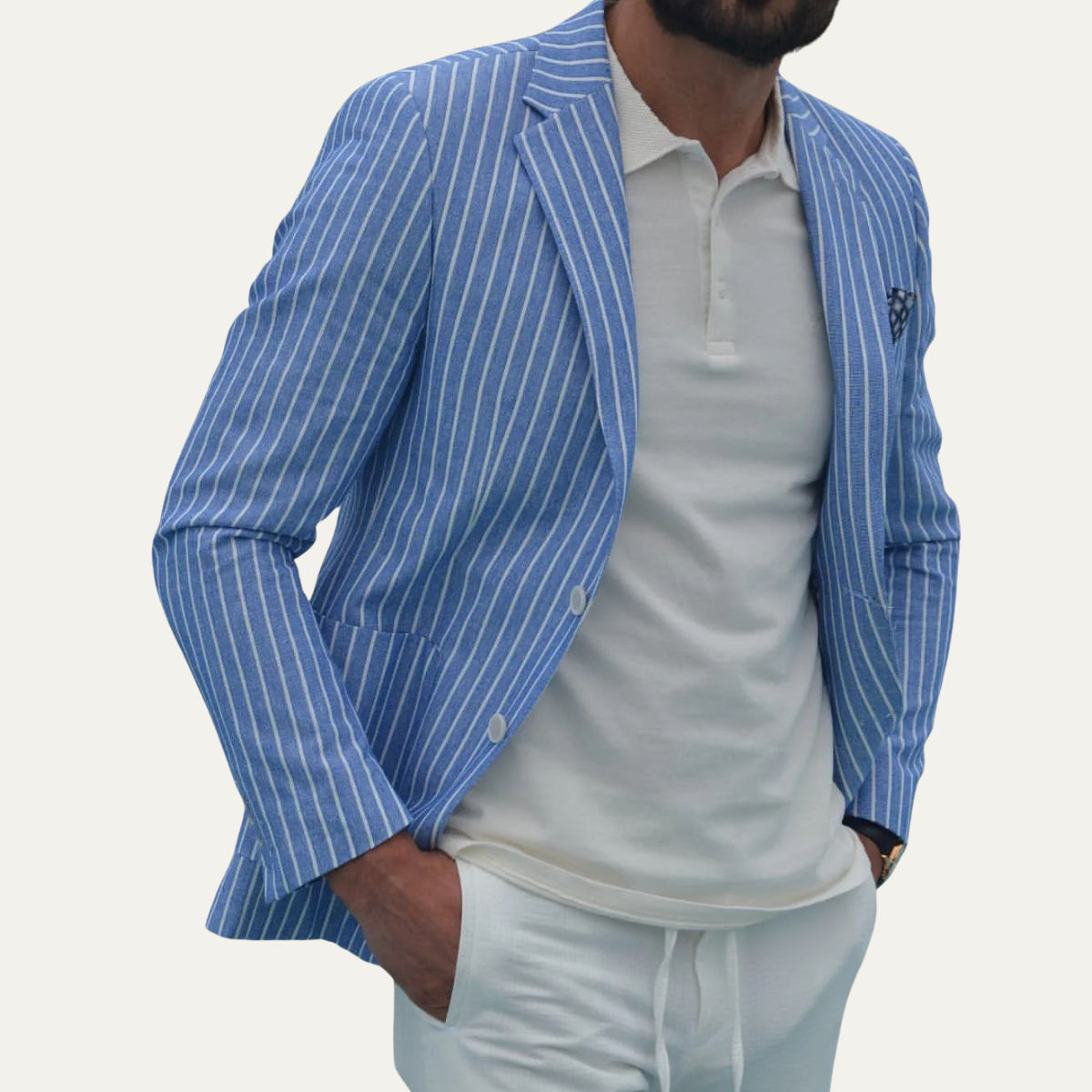 The Orvieto Men’s Striped Lightweight Linen Blend Blazer