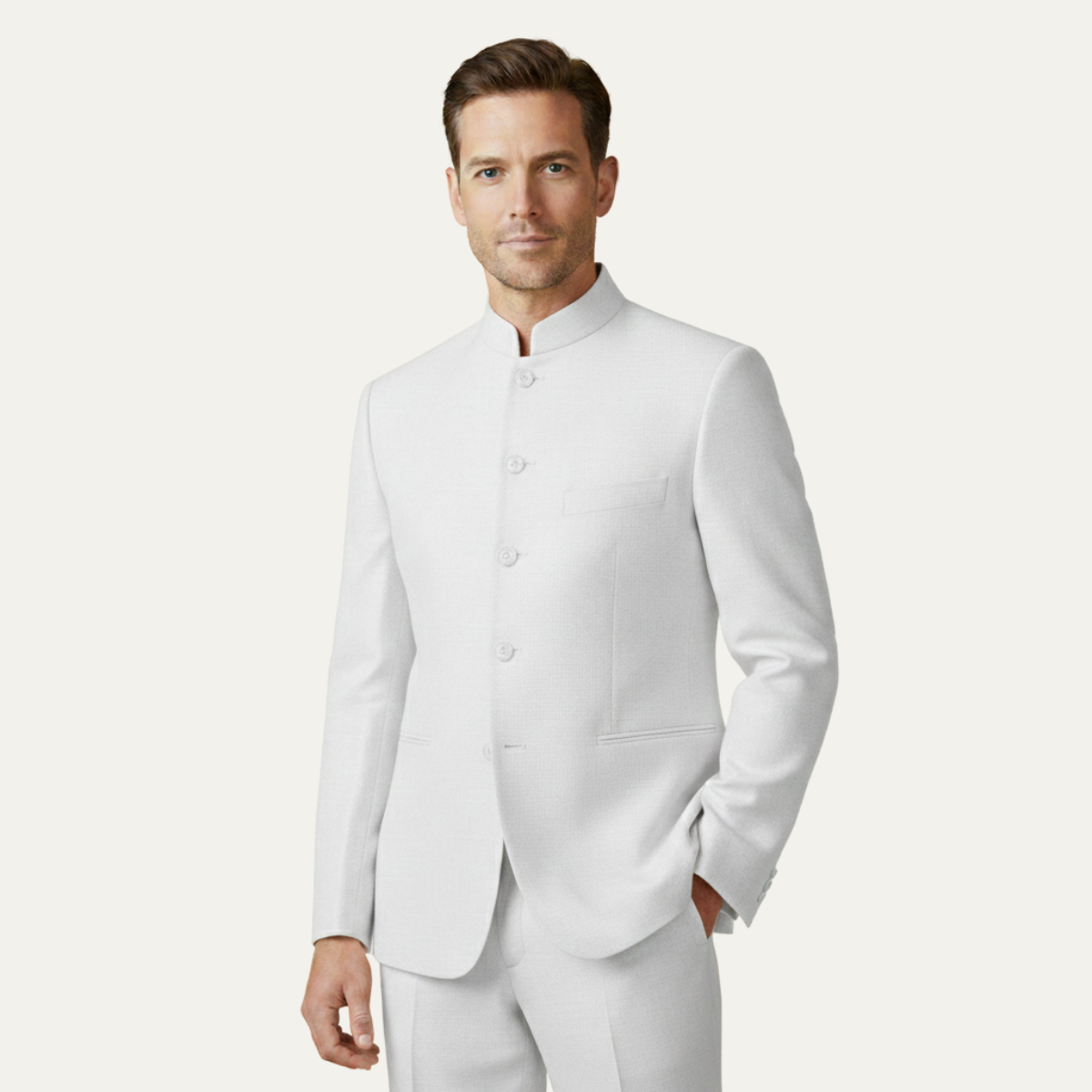 The Monaco Men’s Stand Collar Slim Fit Business Blazer