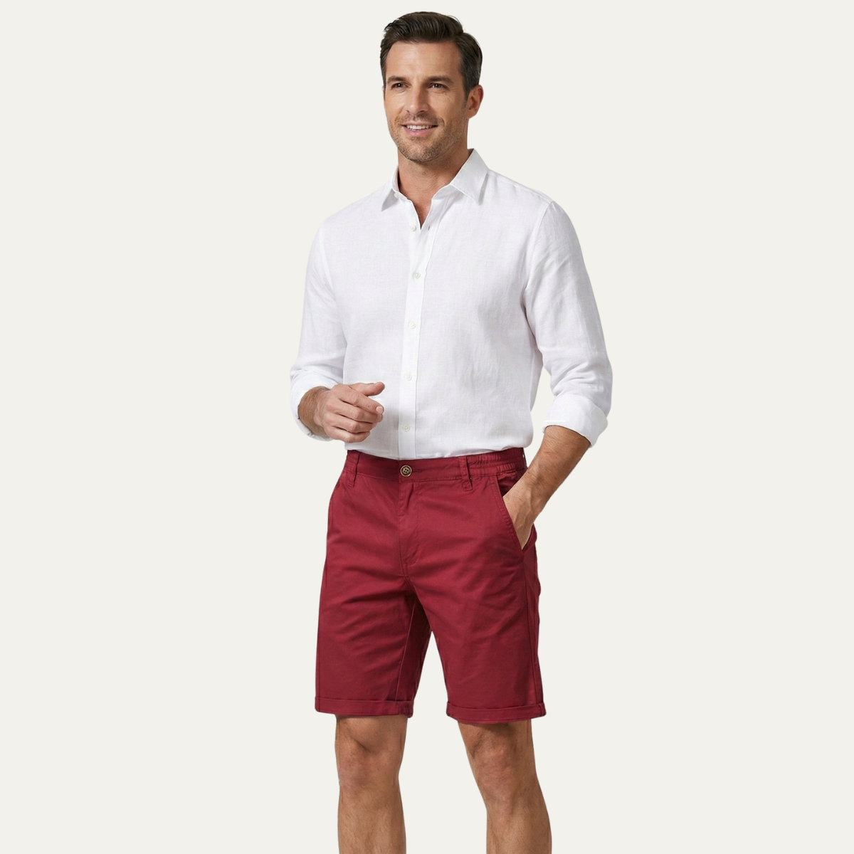 Men’s Summer Chino Shorts – Cotton Stretch Stylish Beach Shorts