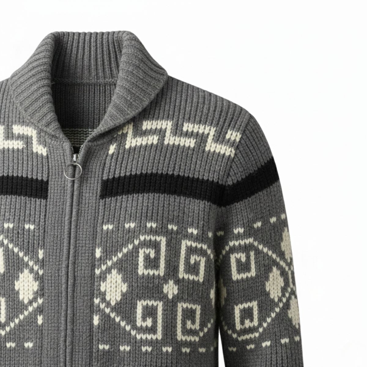 Orvieto Men's Vintage Thick Knit Cardigan with Shawl Collar for Winter