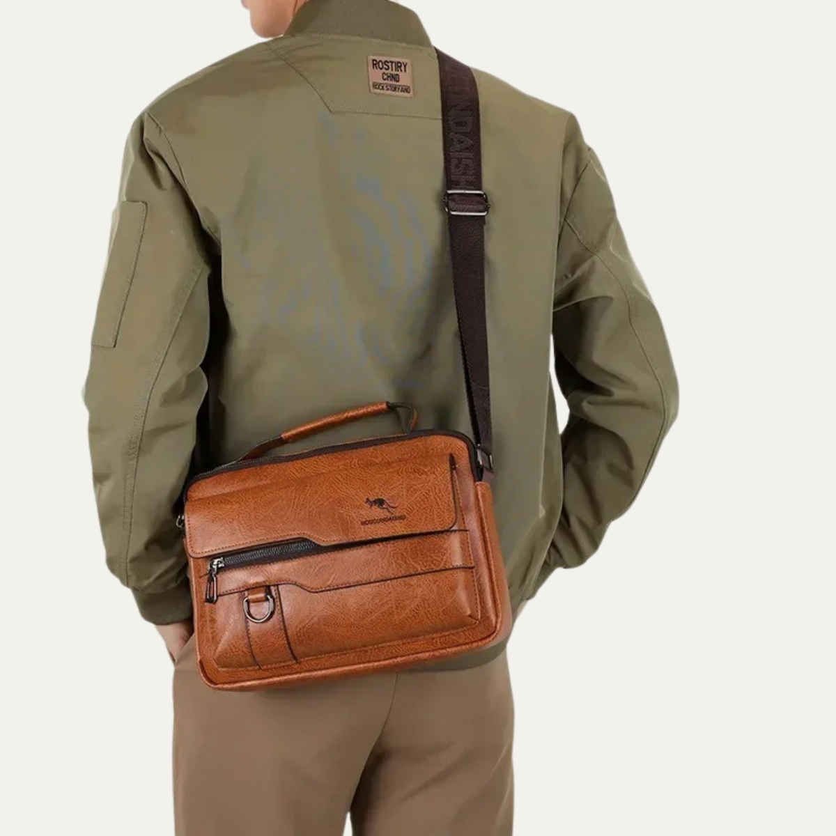 Men’s Casual Crossbody Leather Shoulder Handbag