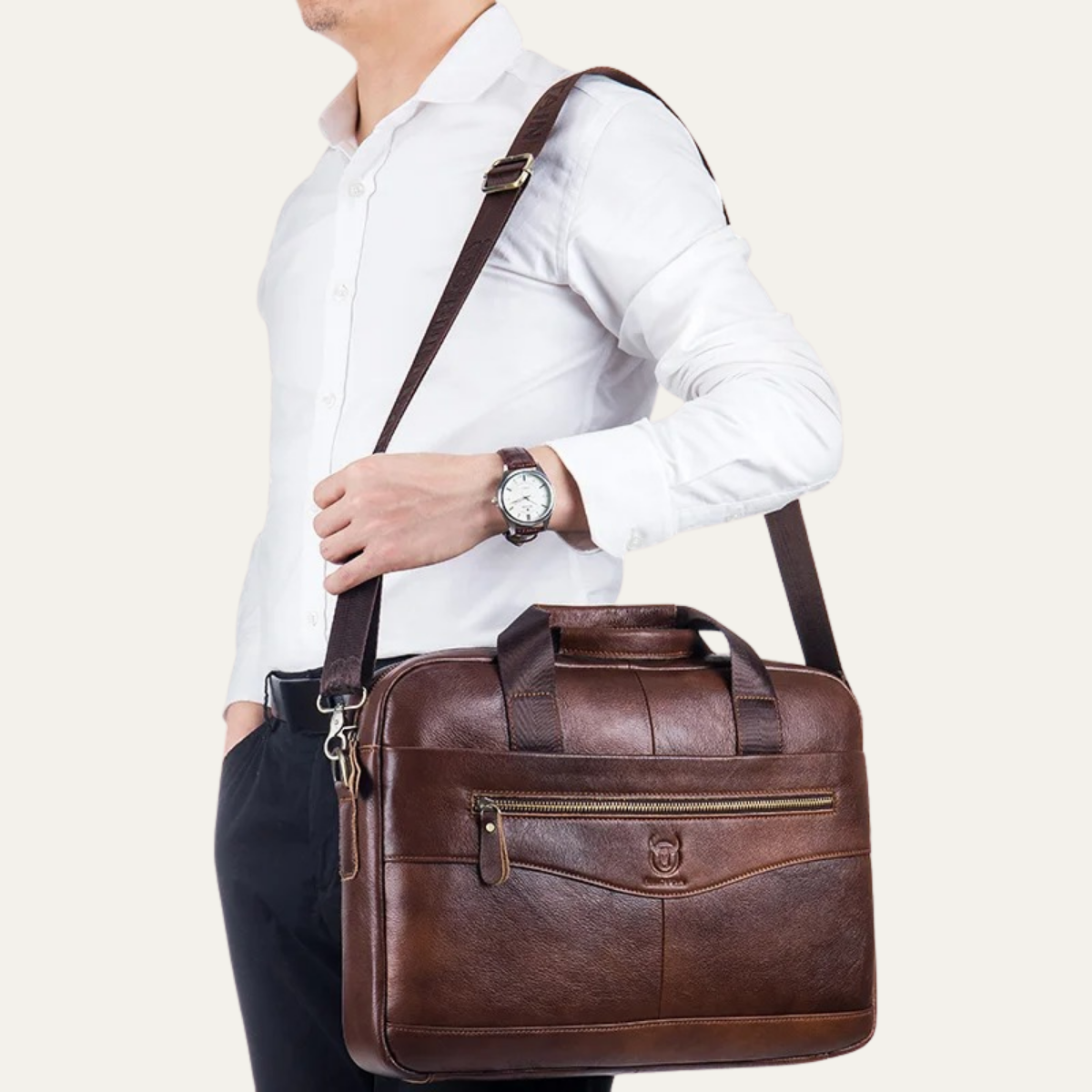 Men’s Business Messenger Shoulder Leather Bag