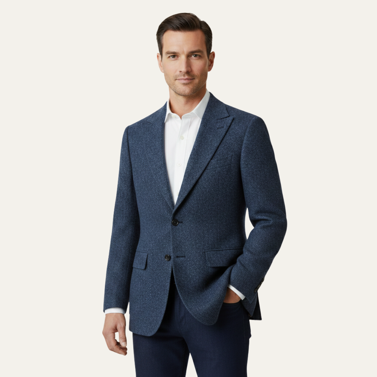 The Milan Men’s Tailored Tweed Fishbone Blazer Jacket