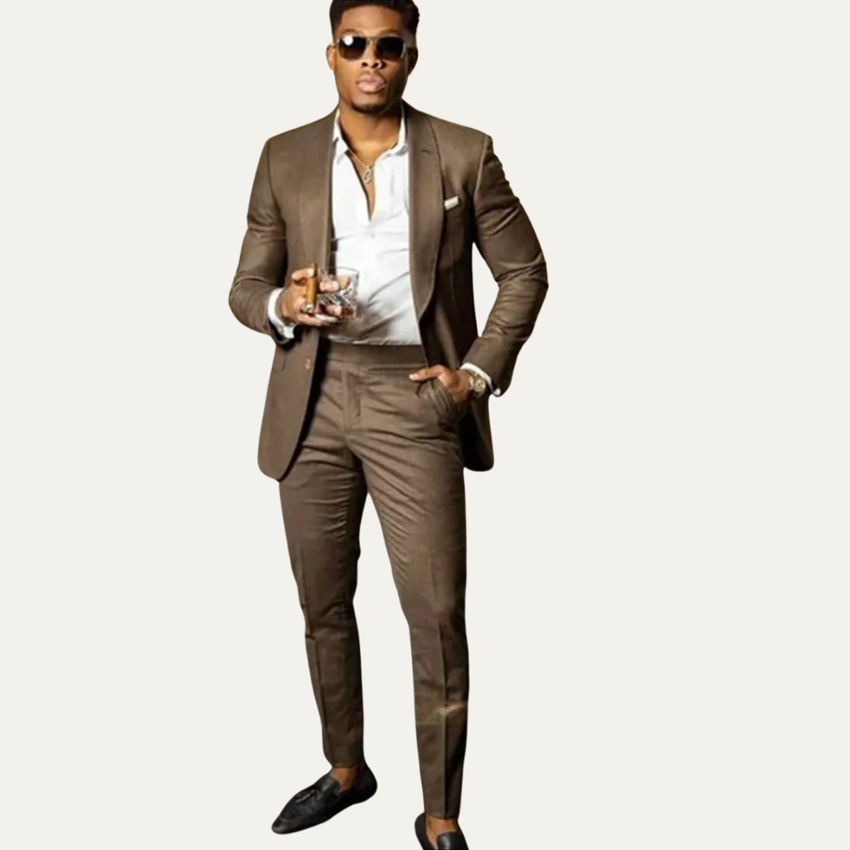The Cornwall Men’s 2 Piece Brown Business Suit - Blazer & Trousers
