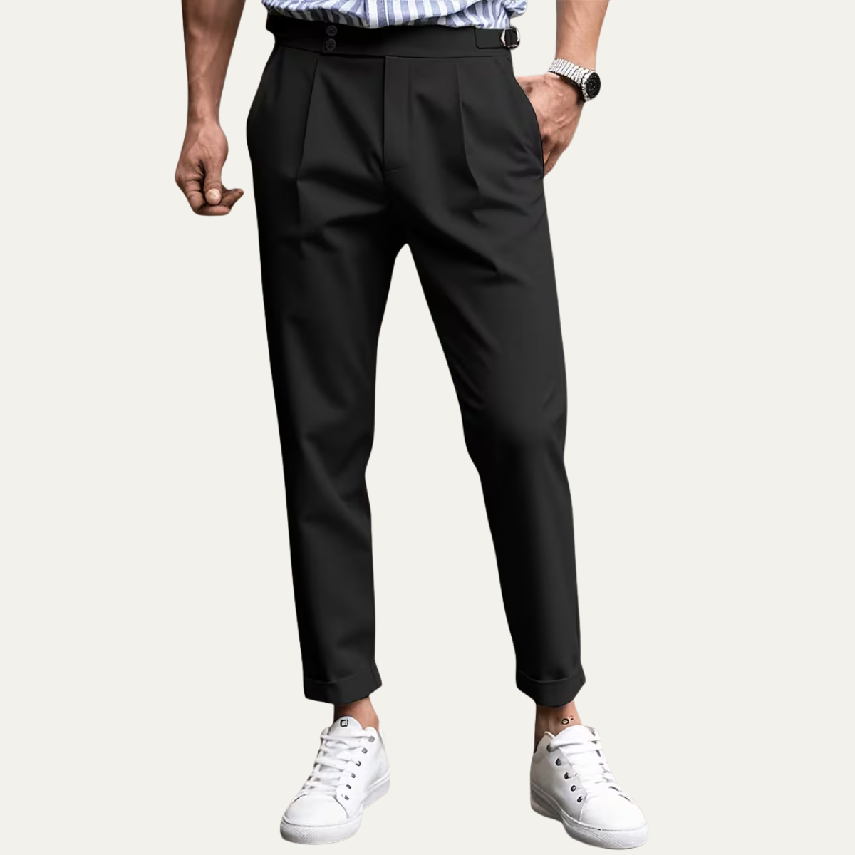 The Clare Valley Men’s Tailored Slim Fit Business Pleated Dress Trousers