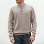 The Masham Men's Henley Knit Jumper with Button Neck