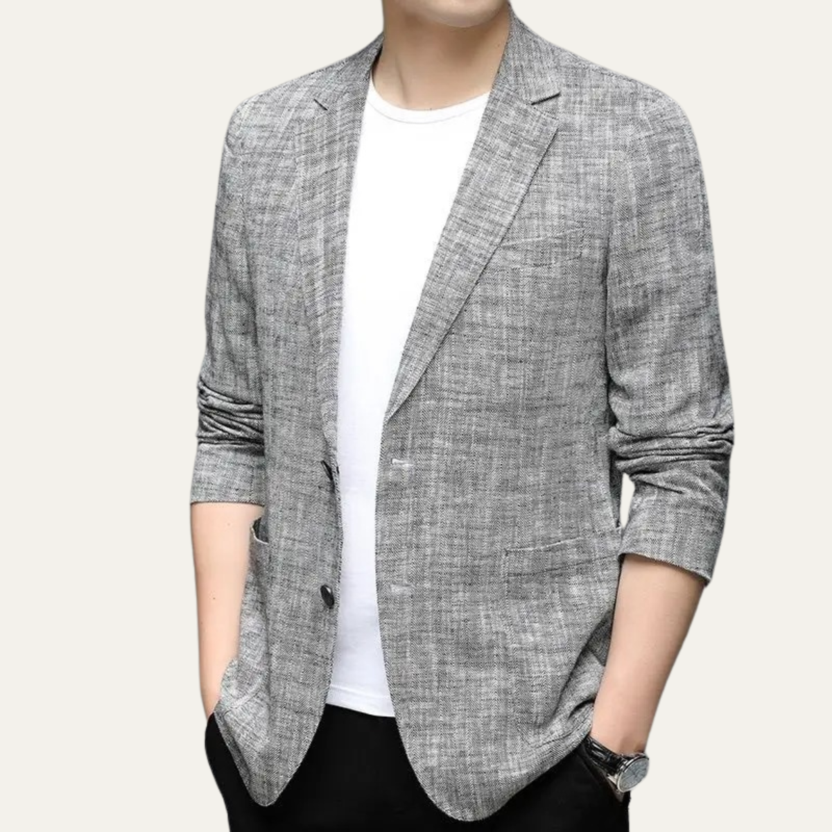The Spoleto Men’s Relaxed Fit Textured Lightweight Casual Blazer