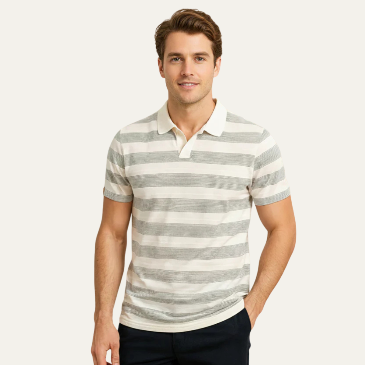 The Varese Men’s Short Sleeve Striped Polo