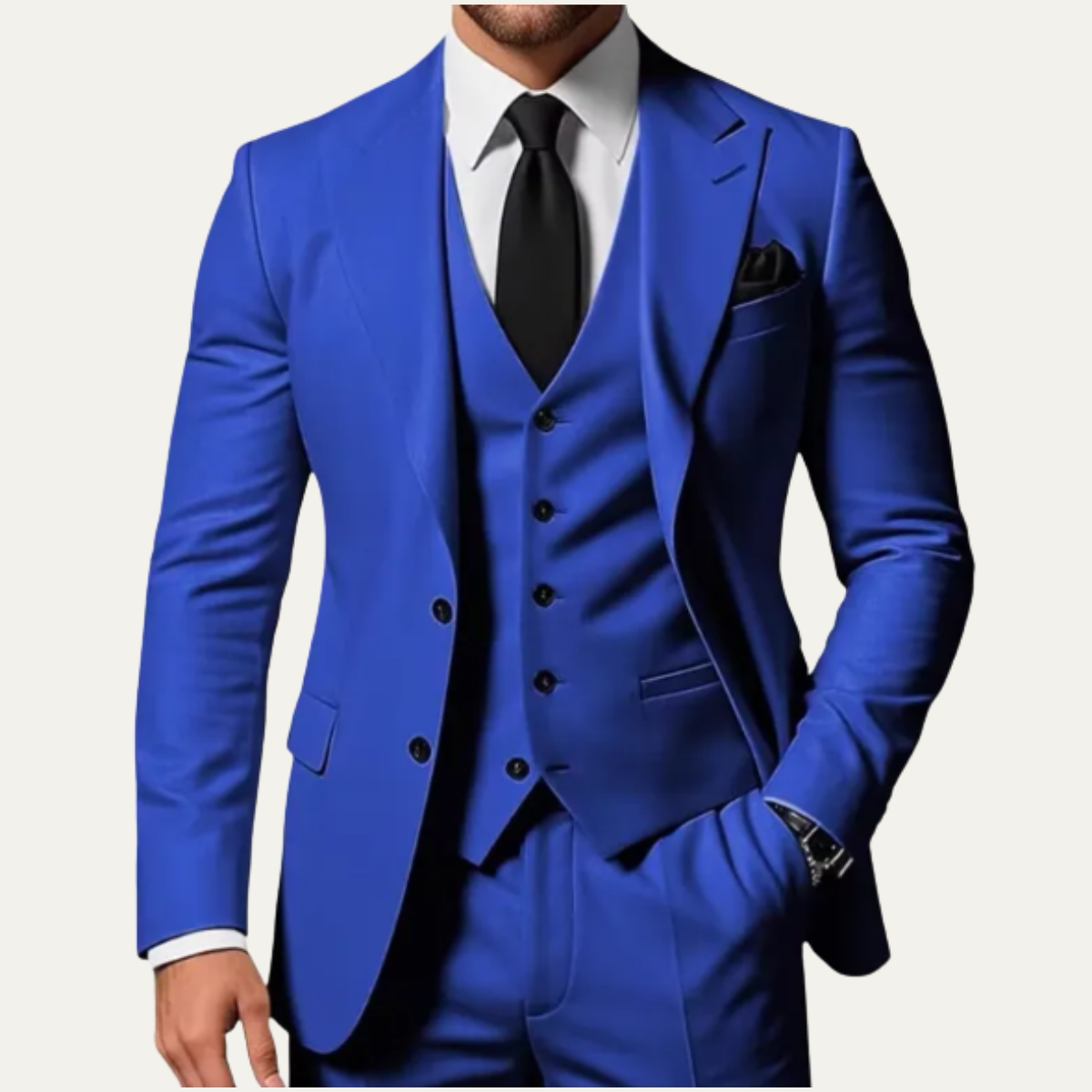 The Bogliasco Men’s 3 Piece Suit – Slim Fit Timeless Wedding & Dinner Suit Set