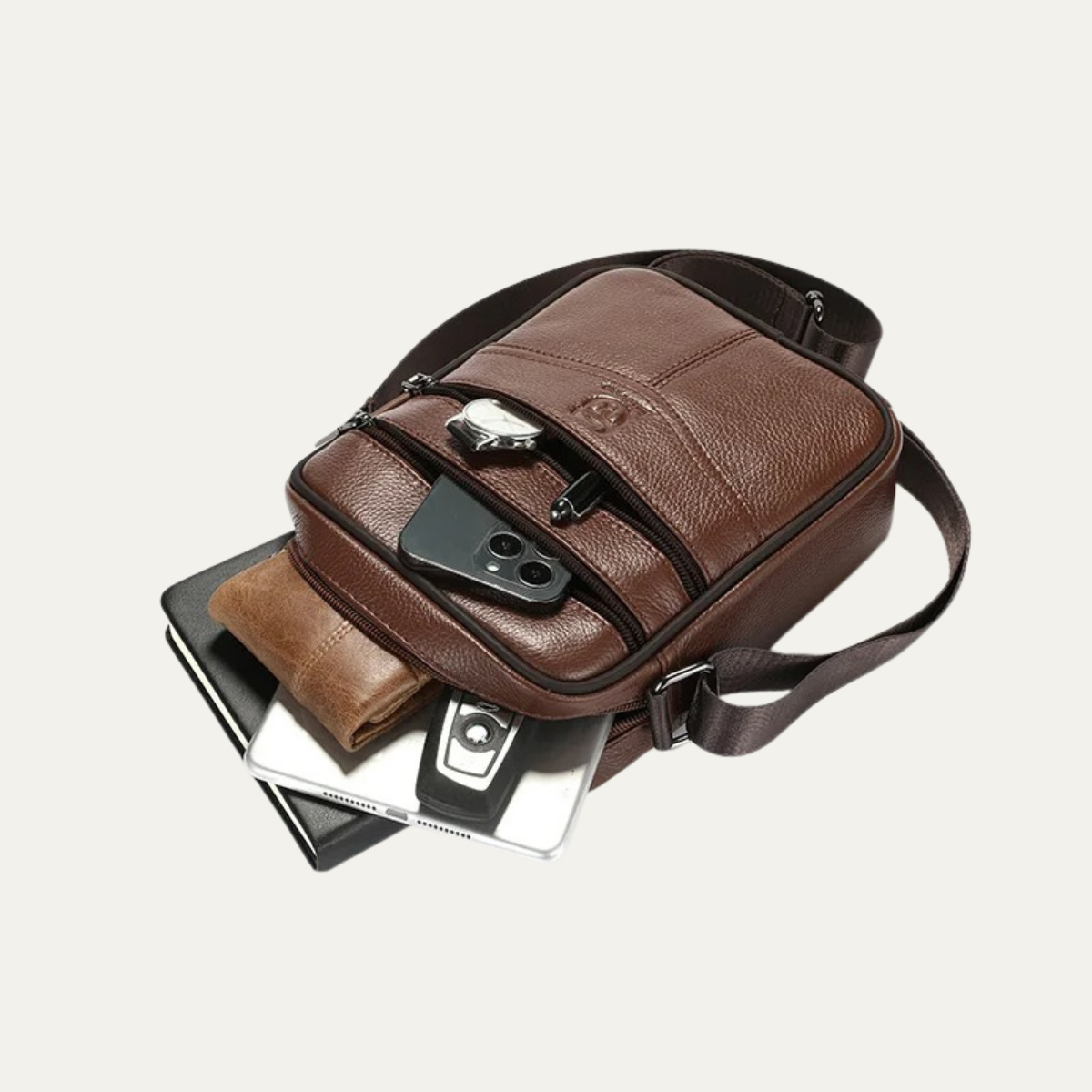 Men’s Casual Leather Crossbody Bag