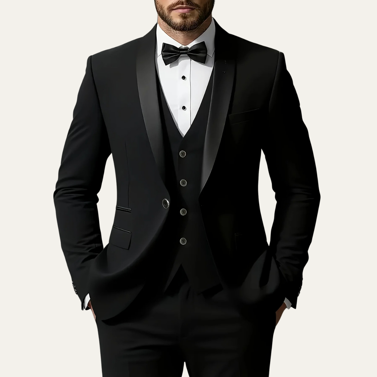 The Alba Men’s Classic 3 Piece Suit Set – Blazer, Waistcoat and Trousers Formal Suit