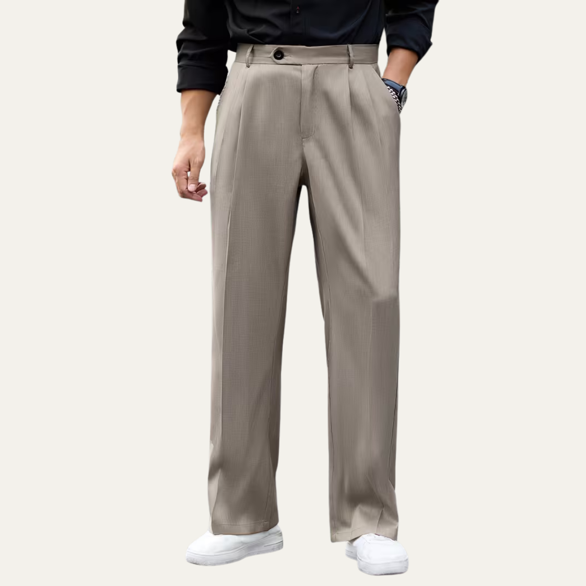 The Cottesloe Men’s Gurkha Wide Leg Pleated Smart Casual Dress Trousers