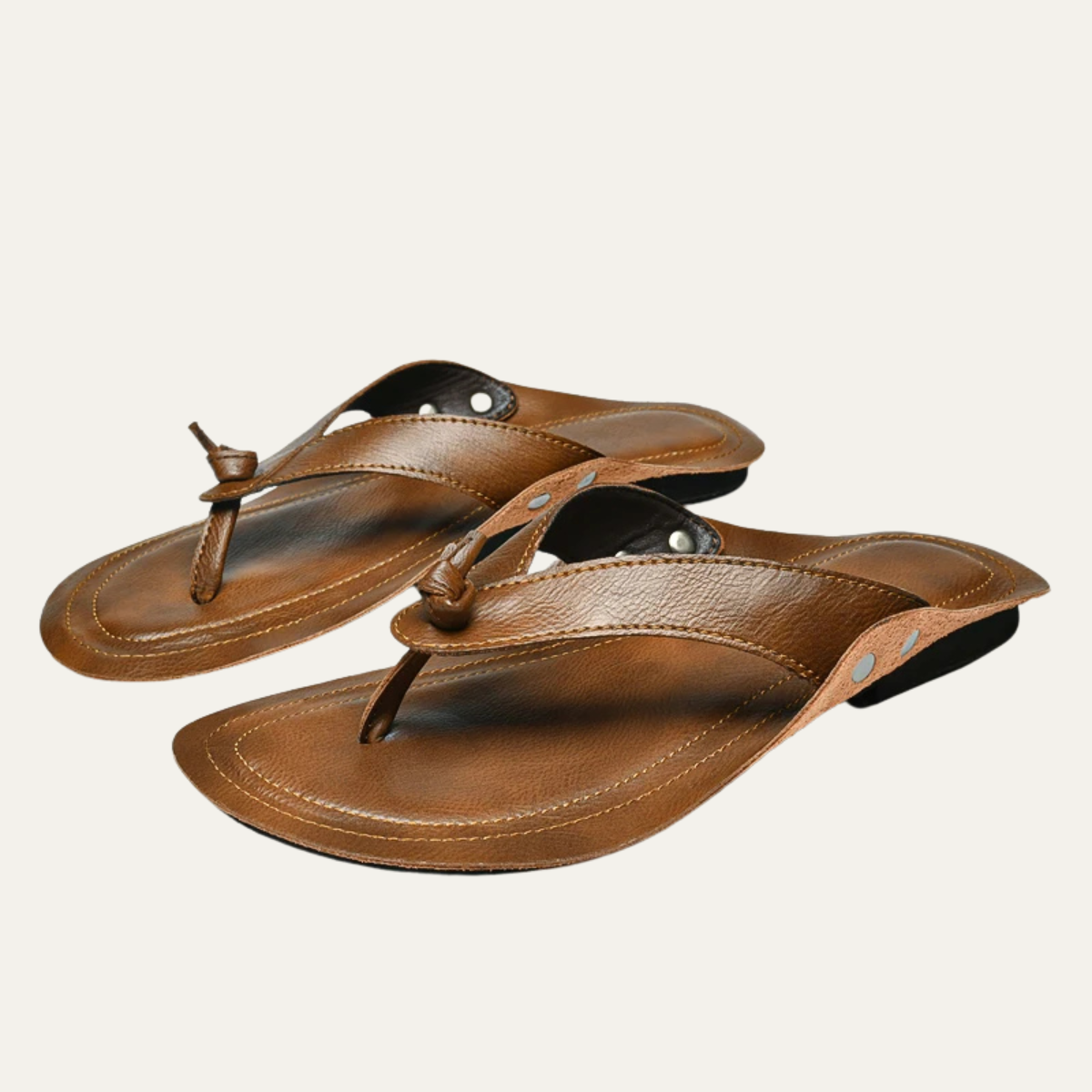 The Arezzo Men’s Leather Thongs Summer Flip Flops