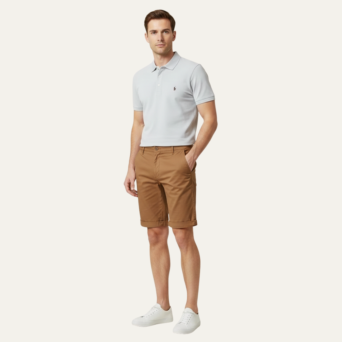 Men’s Summer Chino Shorts – Cotton Stretch Casual Beach Shorts