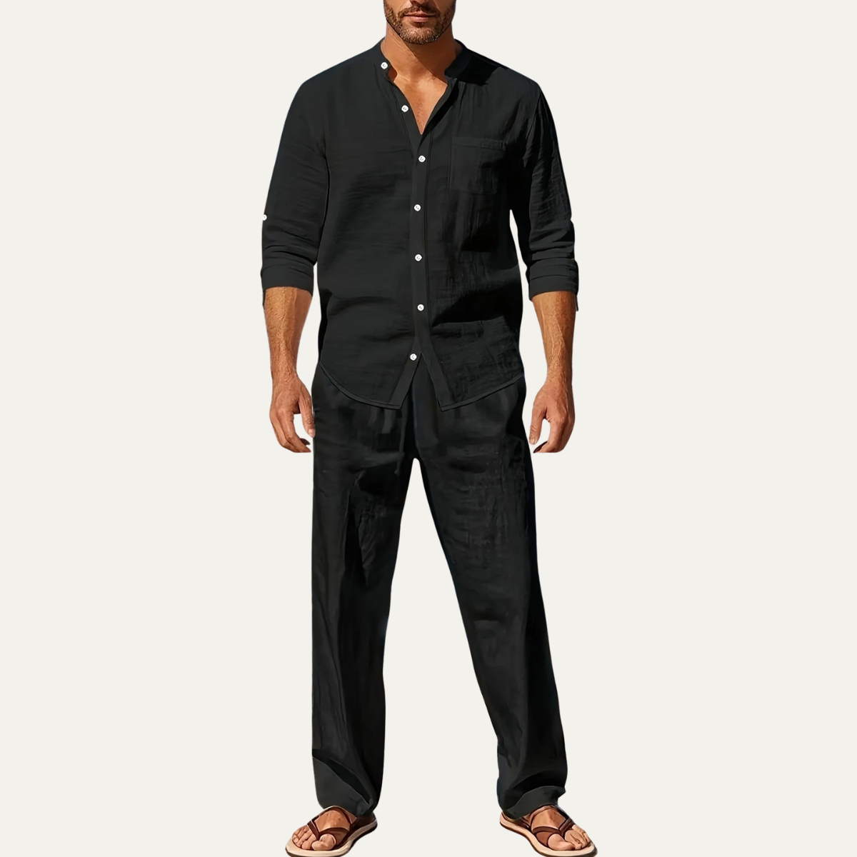 The Asolo Men’s Casual Shirt and Trousers Outfit – Summer Linen Set