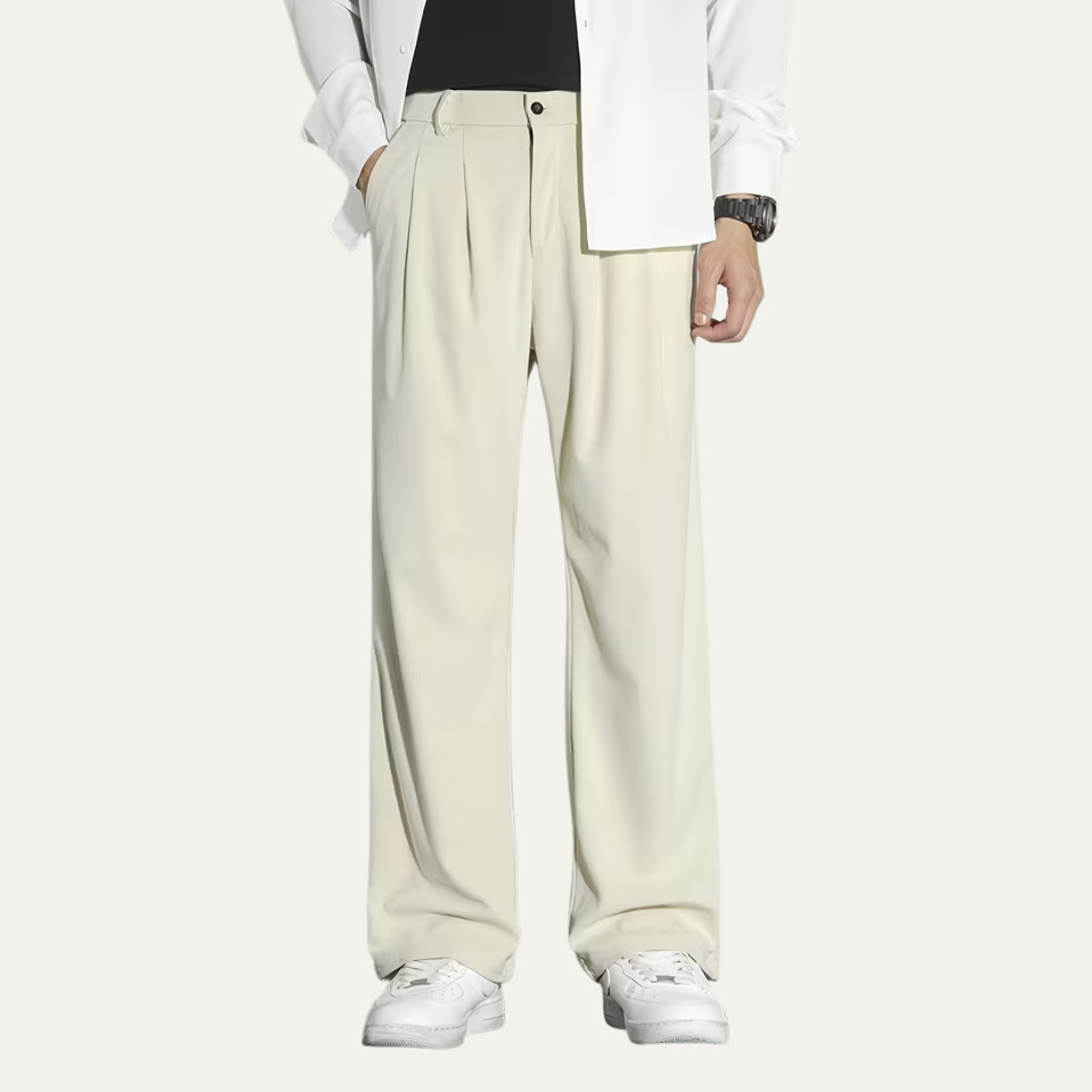 The Caloundra Men’s Premium Wide Leg Corduroy Pleated Dress Trousers