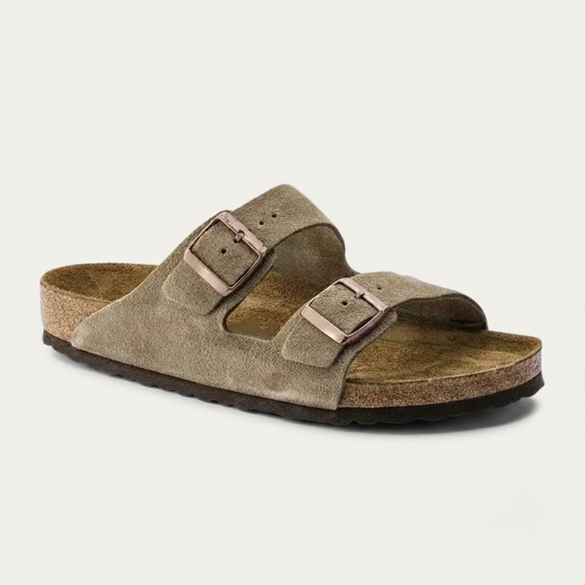Men's Casual Leather Slippers with Adjustable Buckles