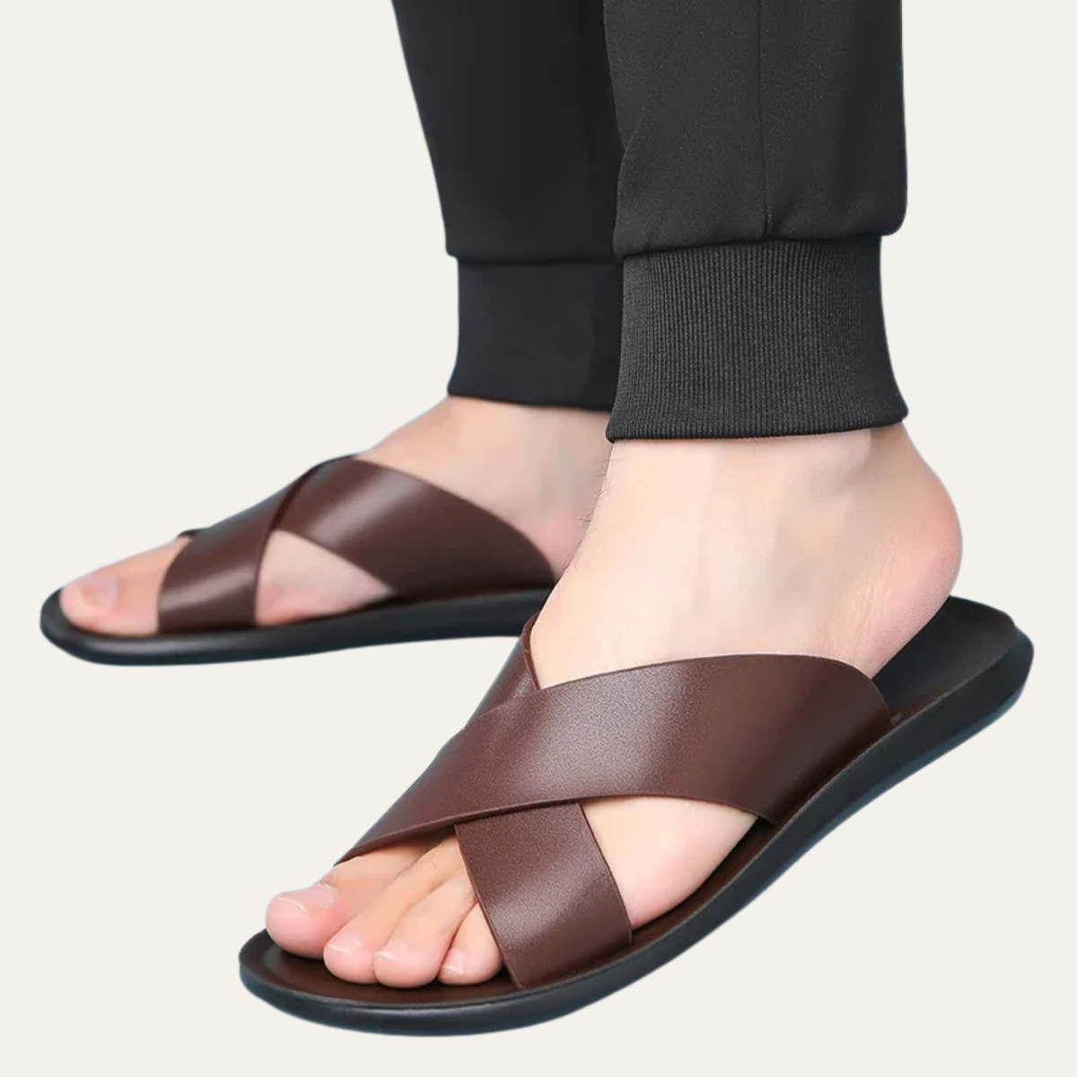 The Manchester Men’s Leather Slide Sandals