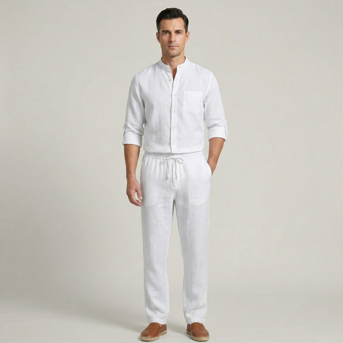 The Haddon Men’s Breathable Linen Shirt & Trousers Set