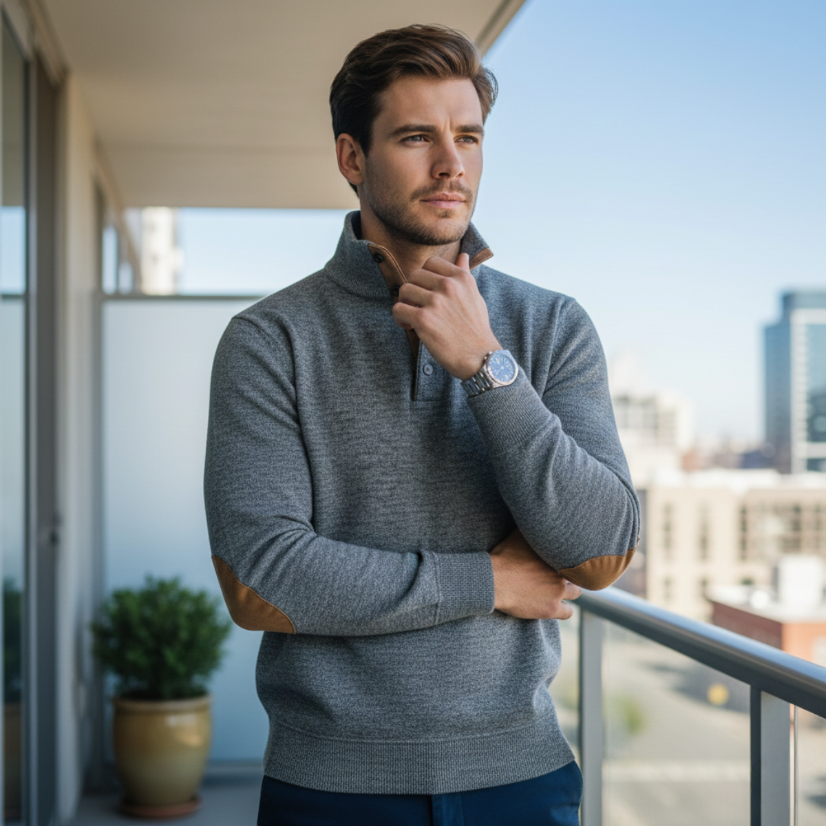 Tarvisio Men's Heritage Knitted Sweater with Elbow Patches