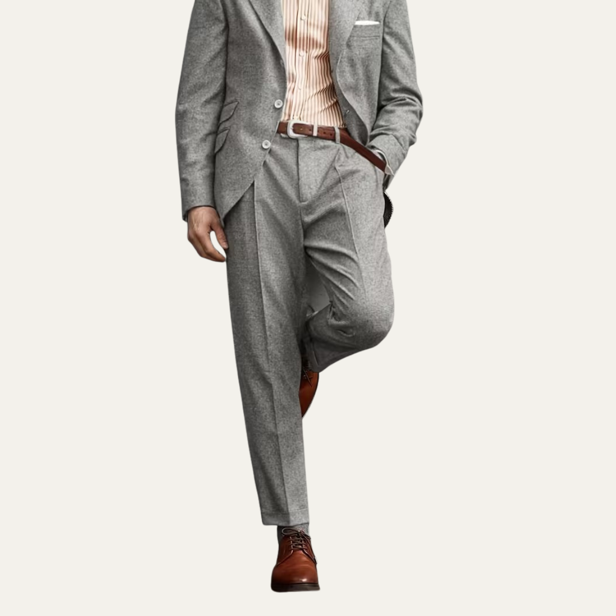 The Dunsborough Men’s Business Tailored Pleated Dress Trousers