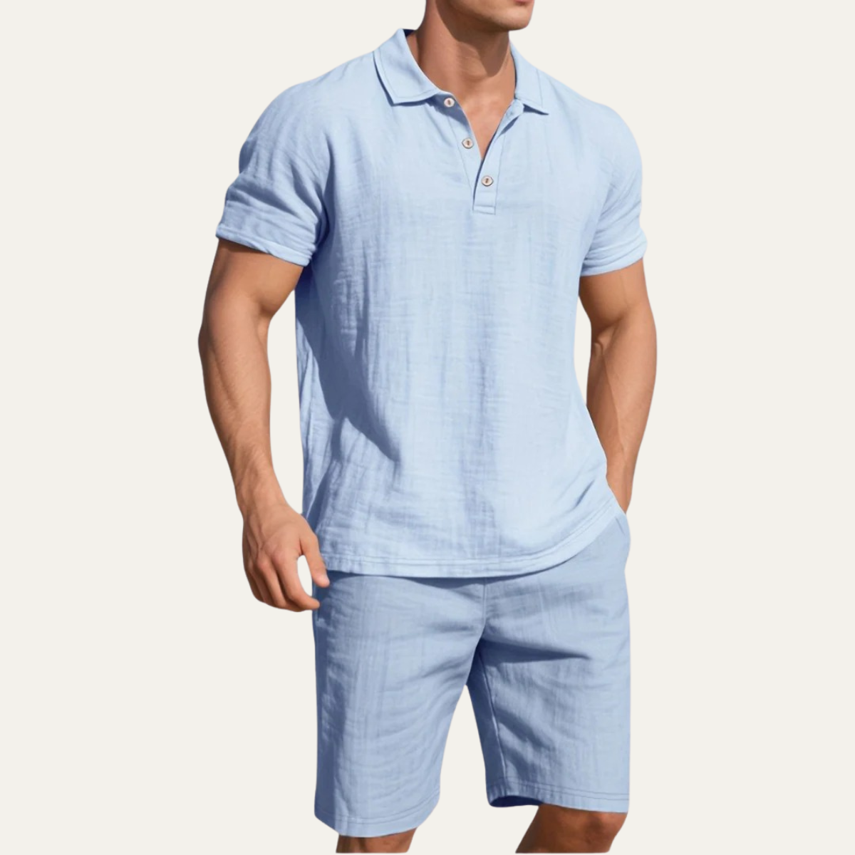 The Brescia Men’s Smart Casual Co Ord Set - Shirt & Shorts Outfit