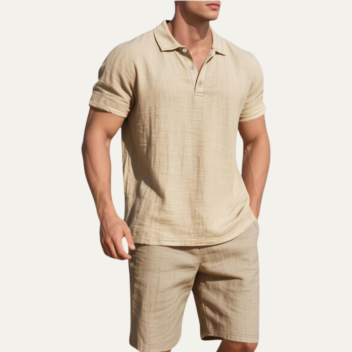 The Brescia Men’s Smart Casual Co Ord Set - Shirt & Shorts Outfit