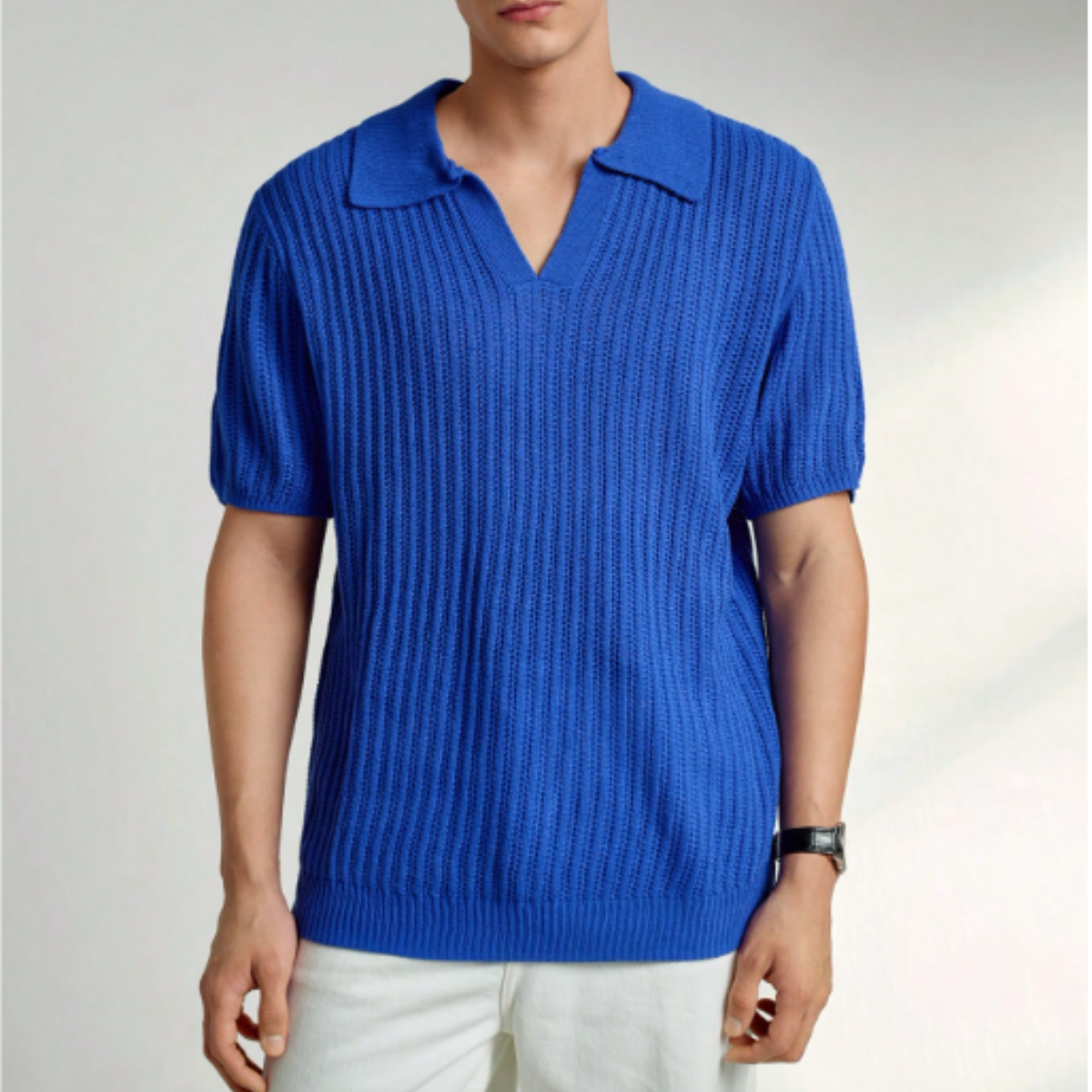 The Darlinghurst Men’s Short Sleeve Knitted Polo Shirt Solid Colour Casual Top