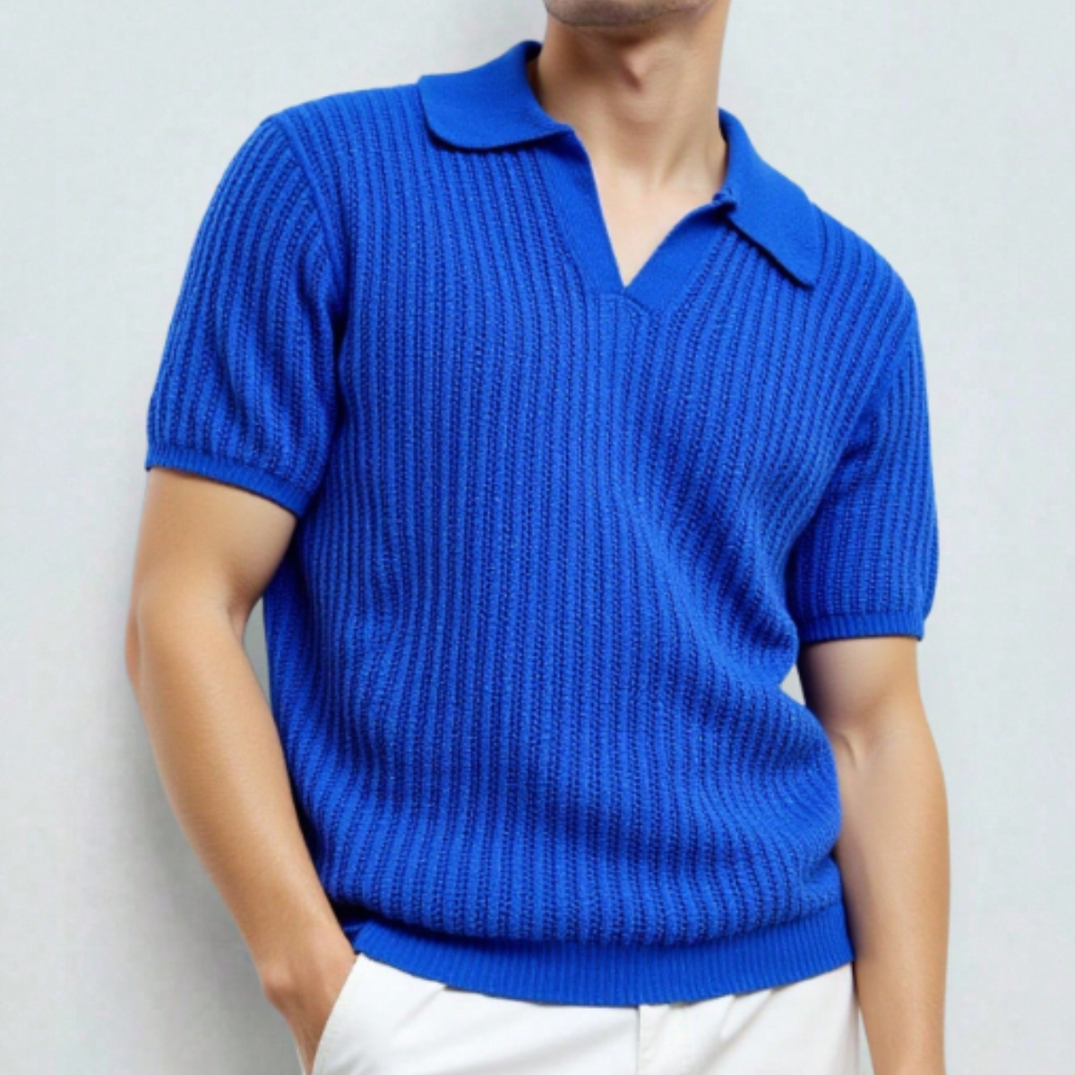 The Darlinghurst Men’s Short Sleeve Knitted Polo Shirt Solid Colour Casual Top