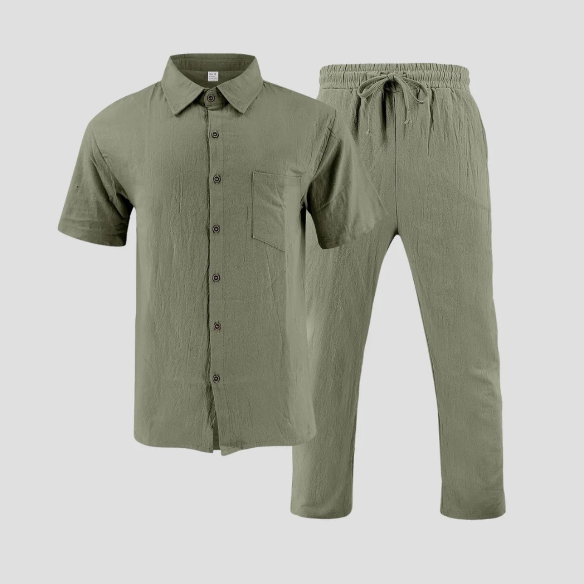 The Vigevano Men’s Summer Fit Co Ord Set - Casual Shirt & Trousers