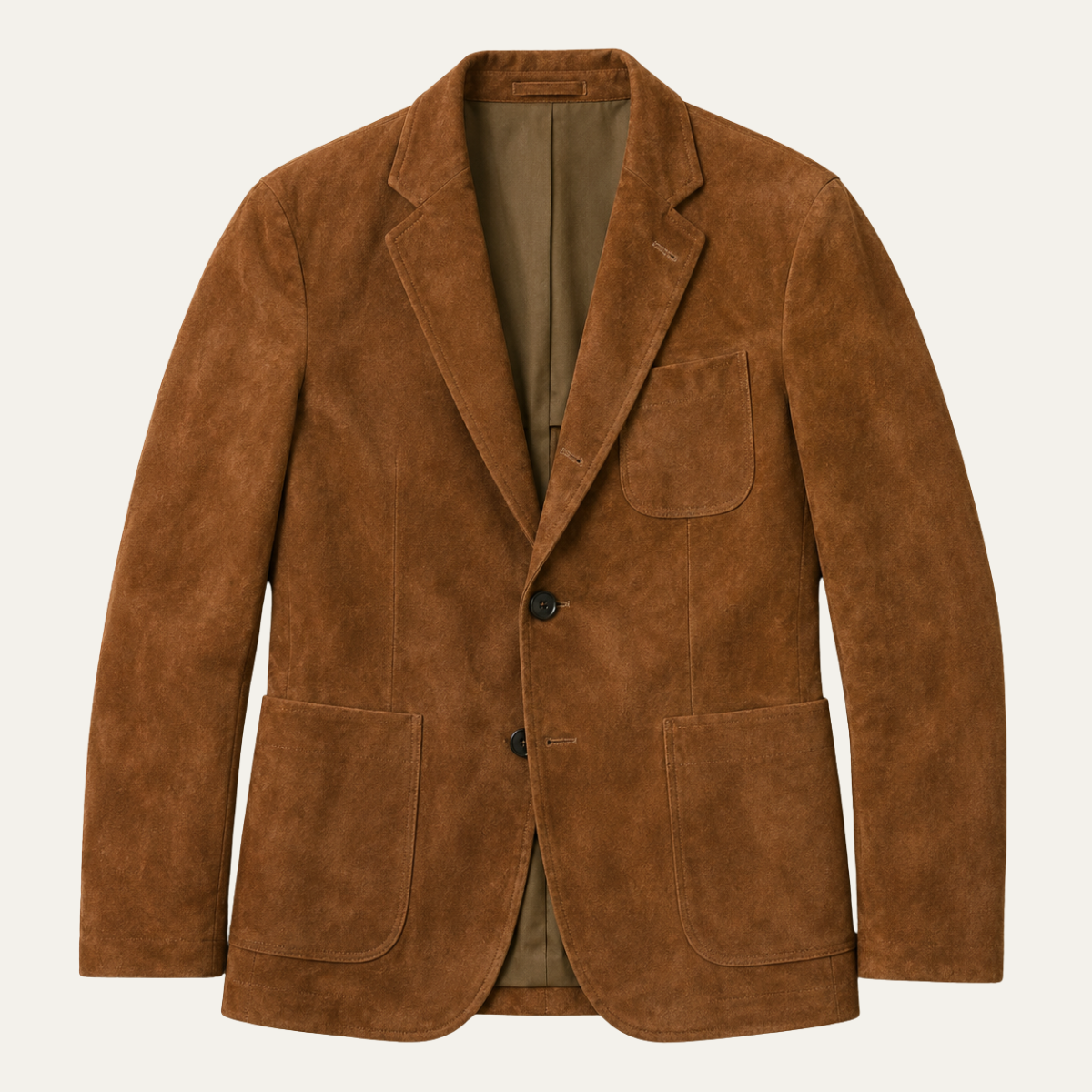 The Timberlake Men's Retro Tan Suede Blazer with Pockets