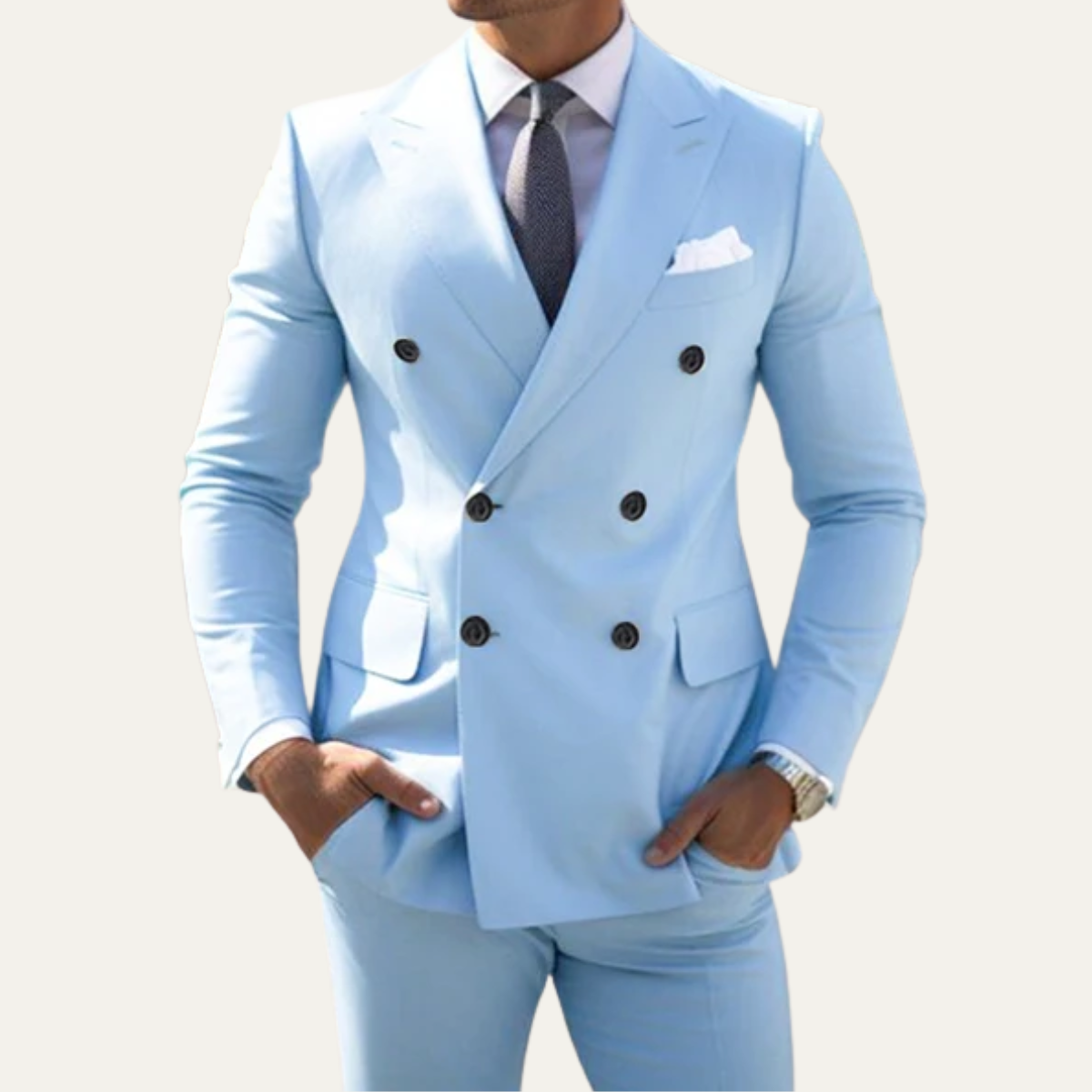 The Sirmione Men’s Double Breasted Suit – Trendy Formal Jacket and Pants Set