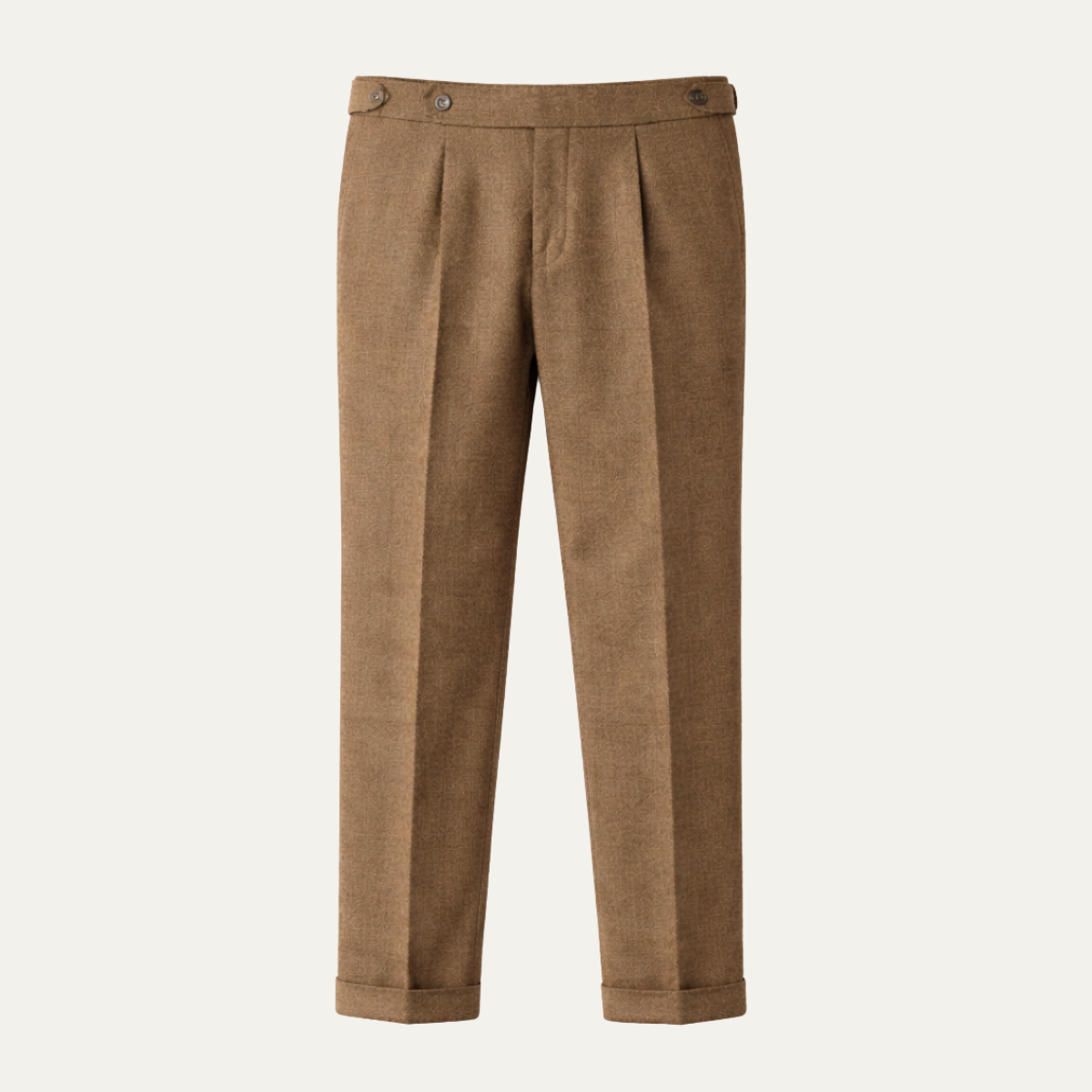 The Birmingham Men’s Wool Blend High Waist Straight Leg Pleated Trousers