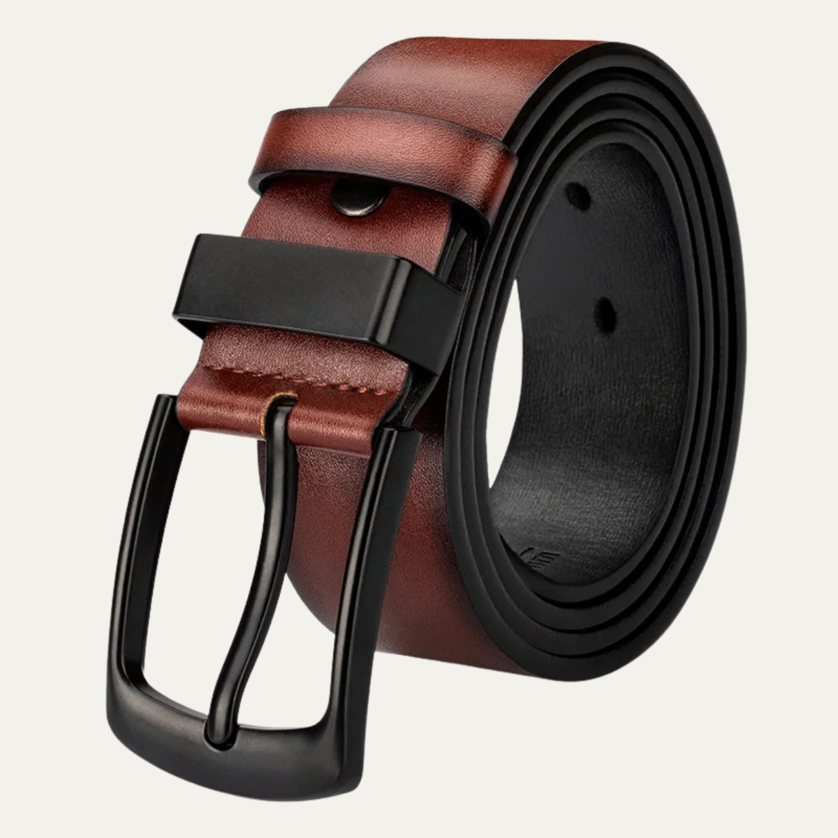 Men’s Leather Belt with Black Pin Buckle