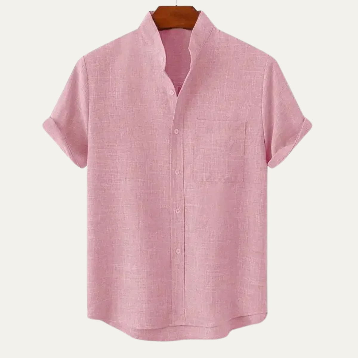 The Glasgow Men’s Cotton Linen Short Sleeve Button Up Trendy Shirt