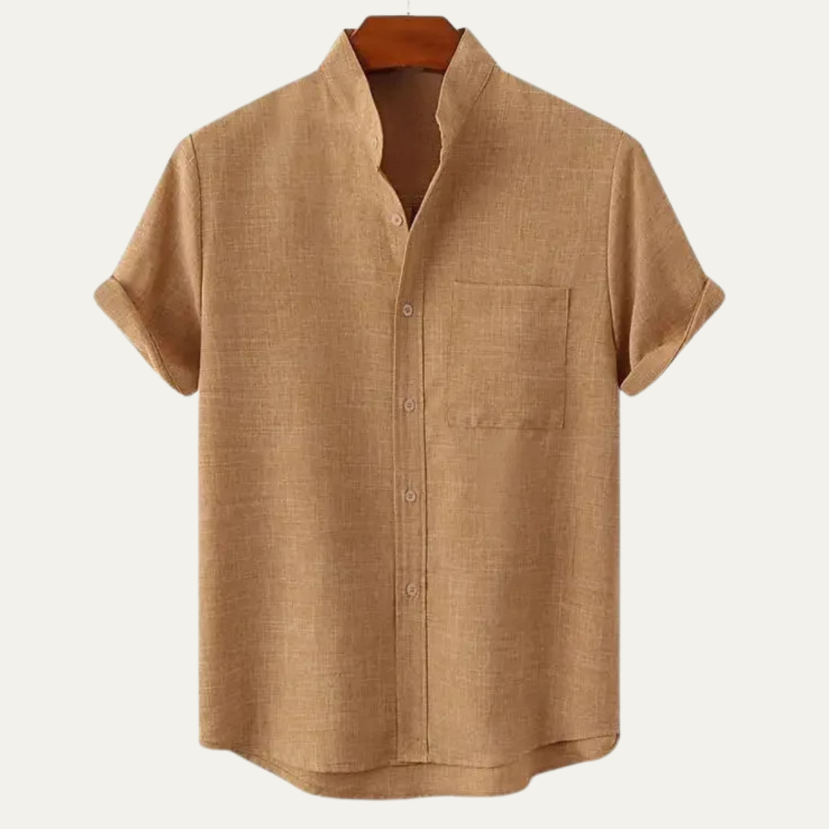 The Glasgow Men’s Cotton Linen Short Sleeve Button Up Trendy Shirt