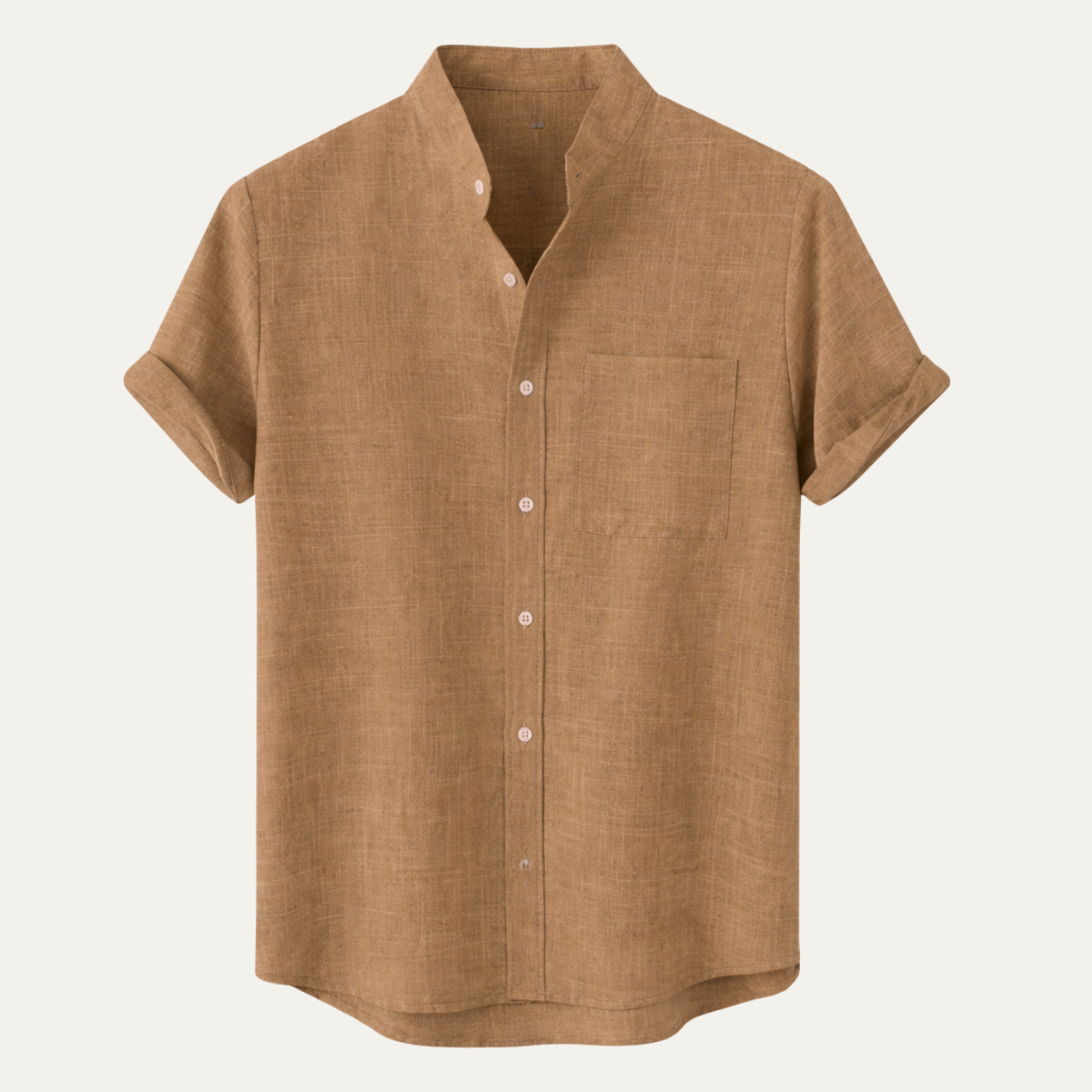 The Glasgow Men’s Cotton Linen Short Sleeve Button Up Trendy Shirt