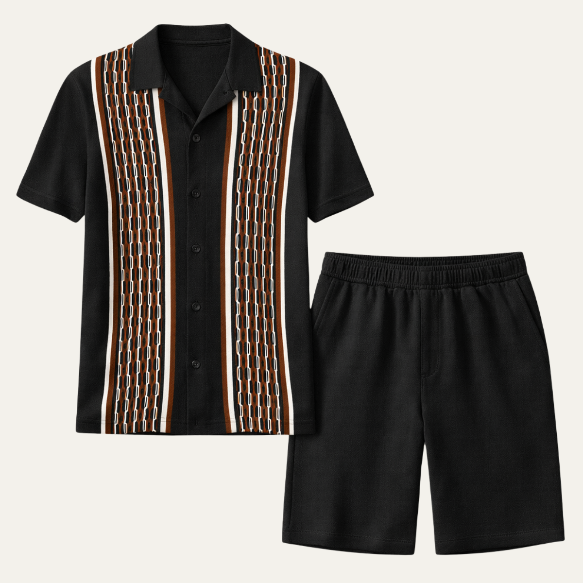 The Riccione Men’s Retro Summer Co Ord Set - Patterned Shirt & Shorts