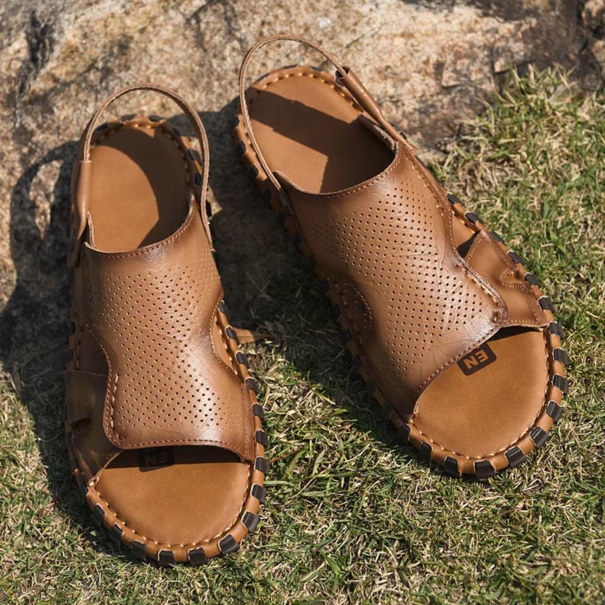 The Assisi Men’s Open Toe Slingback Leather Outdoor Sandals