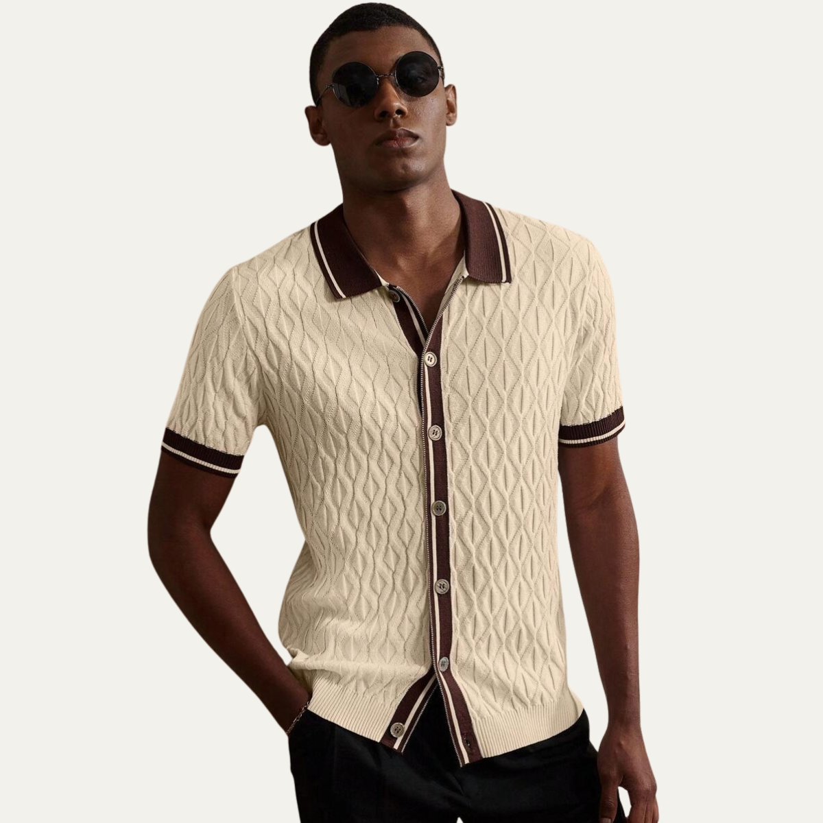 The St Andrews Men’s Jacquard Short Sleeve Polo Shirt