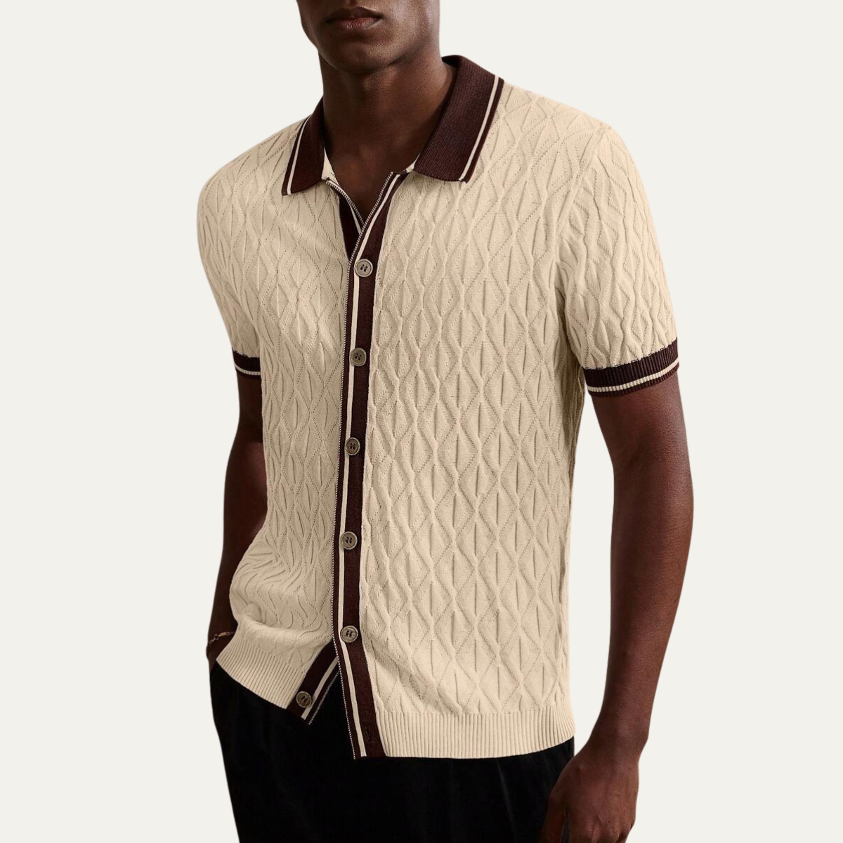 The St Andrews Men’s Jacquard Short Sleeve Polo Shirt