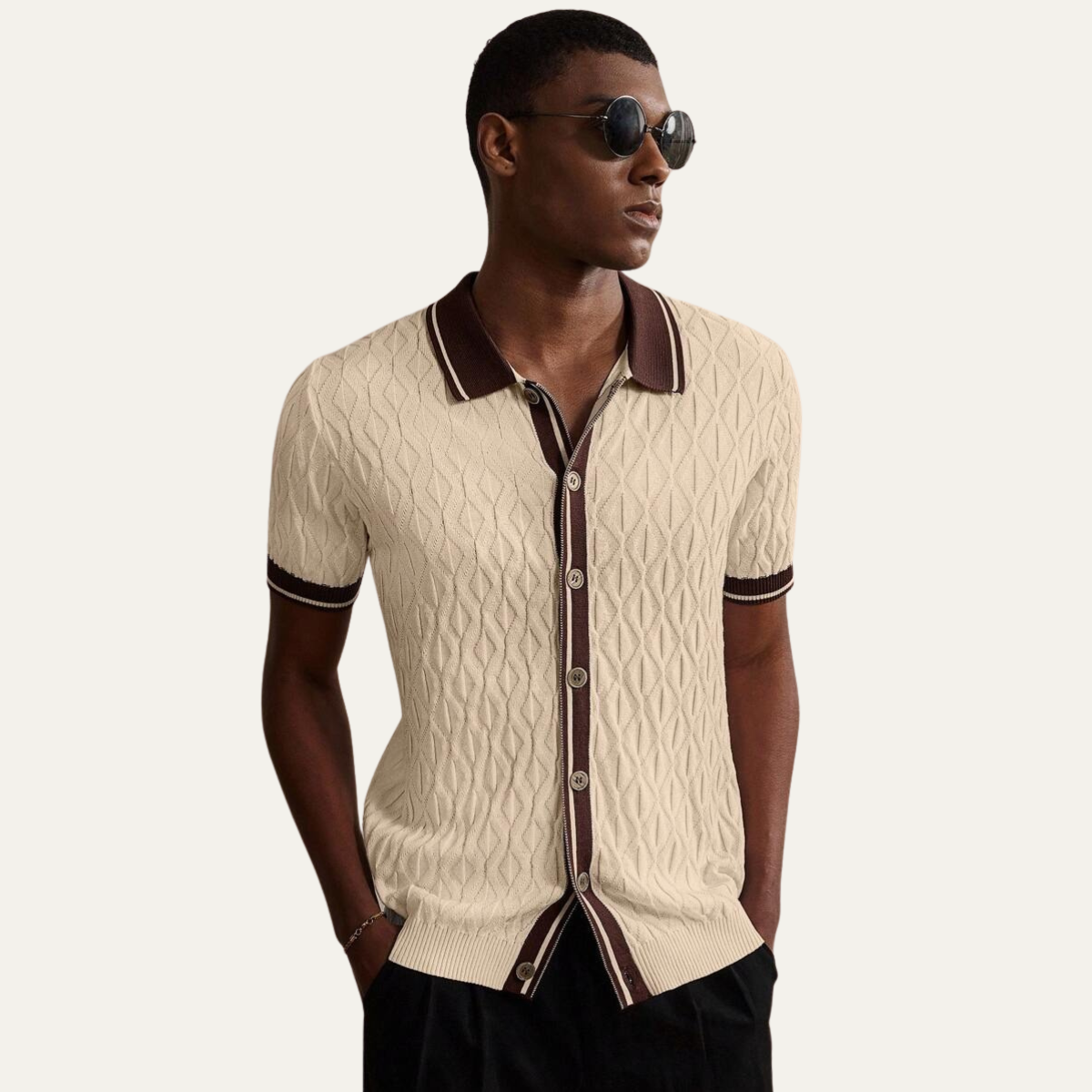 The St Andrews Men’s Jacquard Short Sleeve Polo Shirt