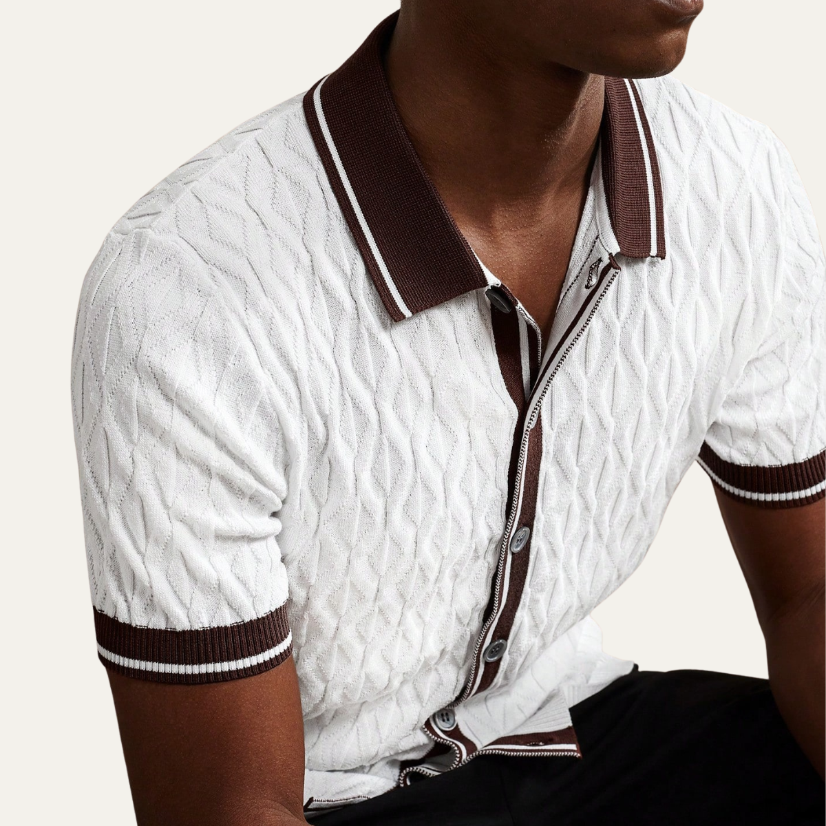 The St Andrews Men’s Jacquard Short Sleeve Polo Shirt