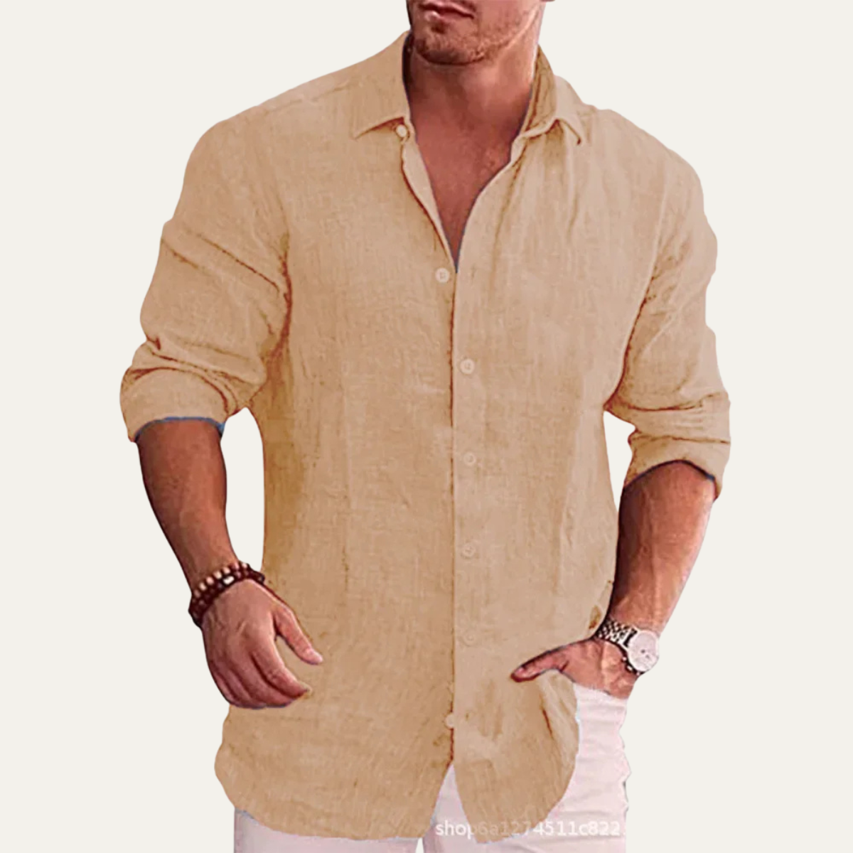 The Cerveteri Men’s Long Sleeve Button Up Linen Shirt