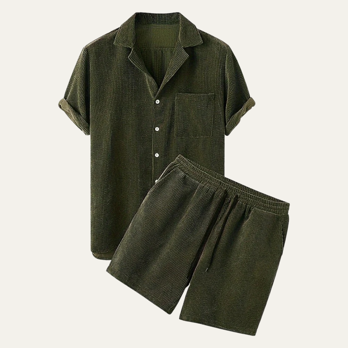 The Ancona Men’s Lounge Co Ord Set - Shirt & Drawstring Shorts