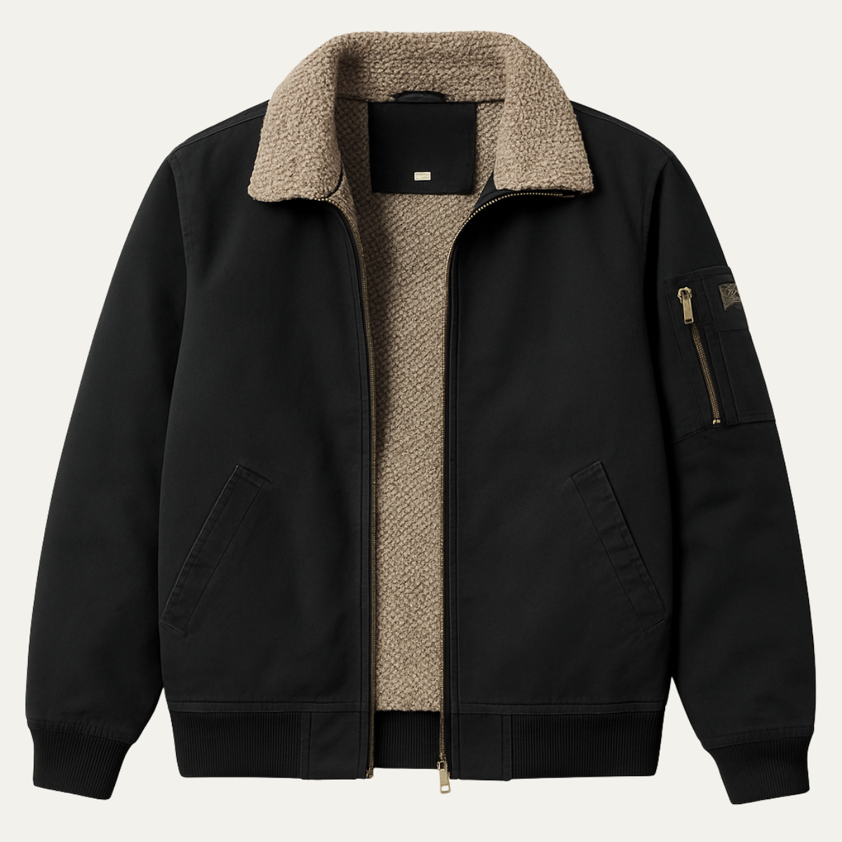 Wareham Men's Shearling-Lined Winter Bomber Jacket