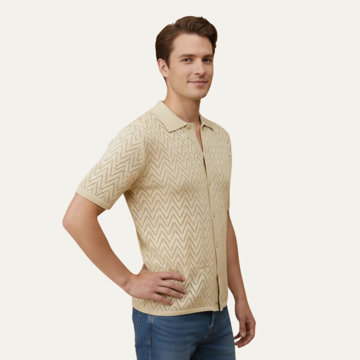 The Firenze Men’s Classic Textured Polo Shirt