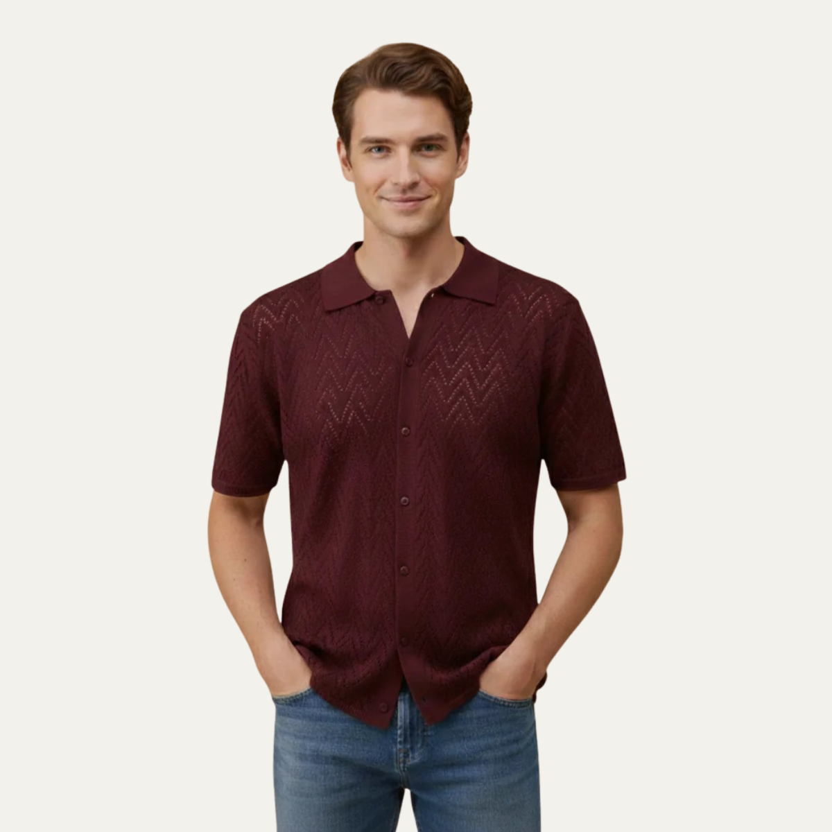 The Firenze Men’s Classic Textured Polo Shirt