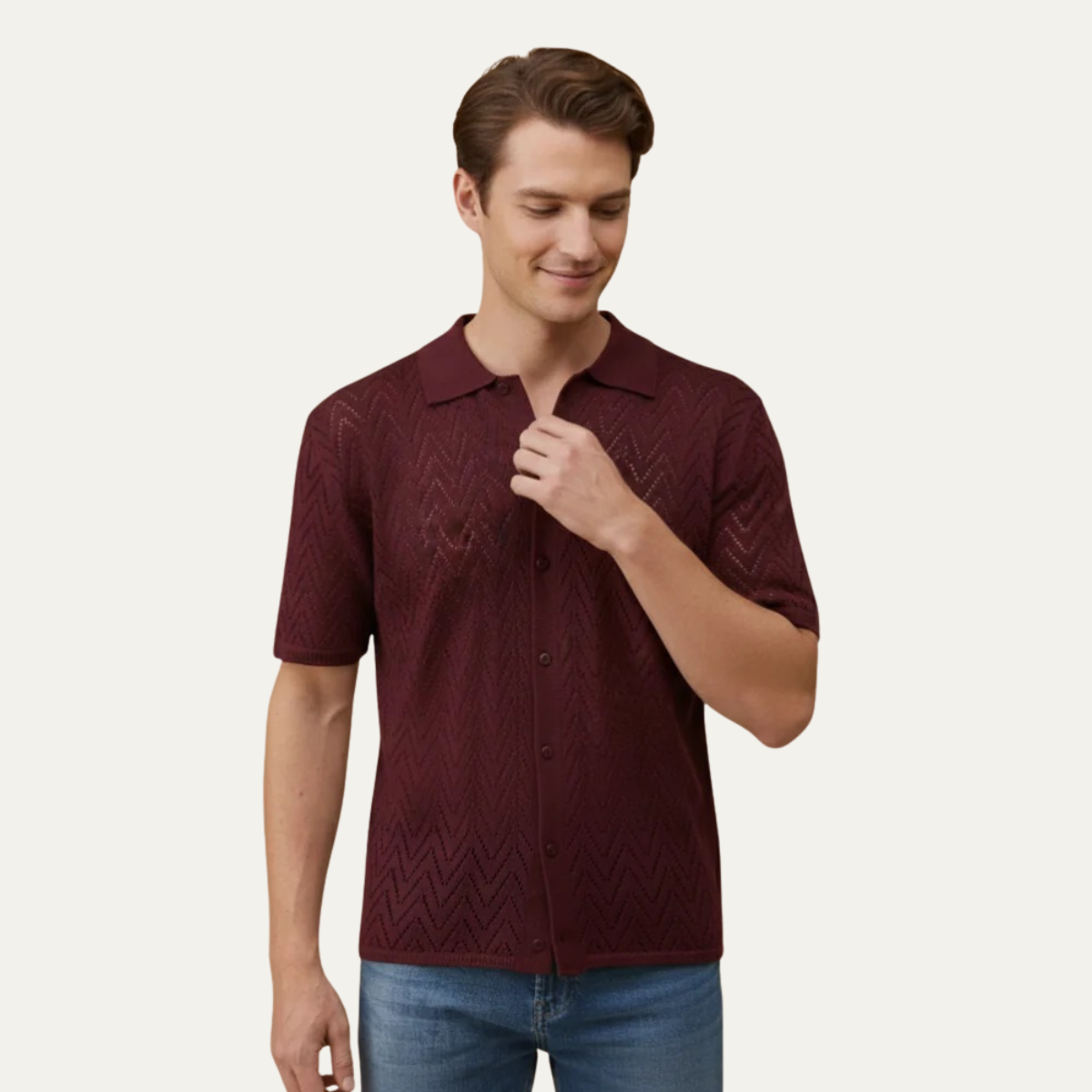 The Firenze Men’s Classic Textured Polo Shirt