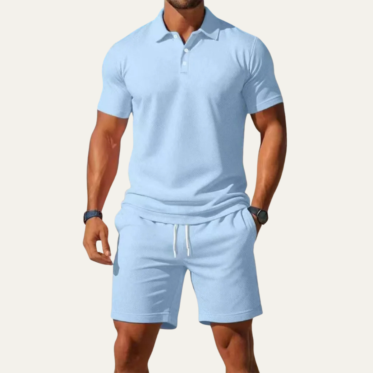 The Dunrobin Men’s Lightweight Summer Set - Polo Shirt & Shorts